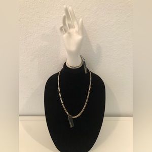 New Men’s 18K Gold Plated Necklace And Bracelet SetBy Elite Force